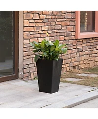 Charming Rattan-Style Planter Trio with Self-Drainage