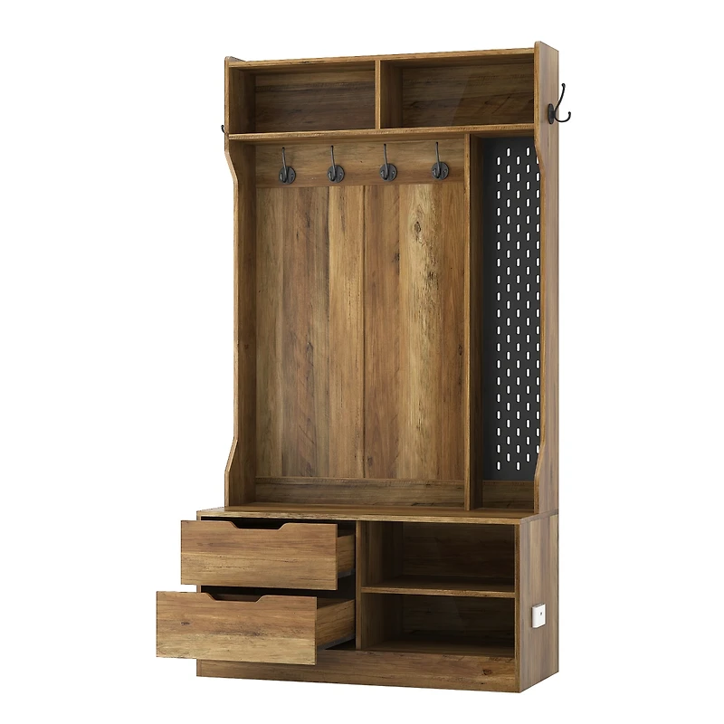 Streamdale Sleek Hall Tree with Storage and Shoe Bench