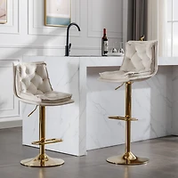 Chrome Swivel Bar Stools Set