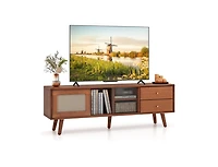 Slickblue Bamboo Tv Stand for Tv up to 65 Inch-Brown