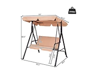 Slickblue Loveseat Cushioned Patio Steel Frame Swing Glider