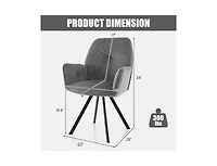 Slickblue Set of 2 Swivel Accent Arm Chairs with Metal Legs and Wide Back-Grey