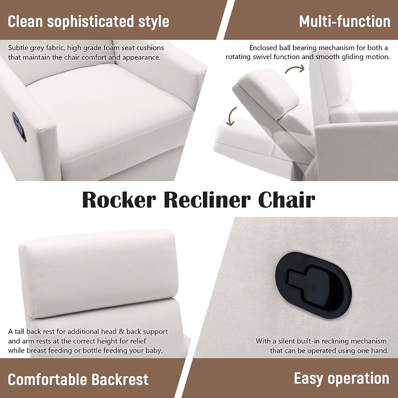 Streamdale Modern Plush Rocker Recliner