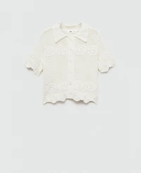 Mango Women's Crochet Knit Cardigan