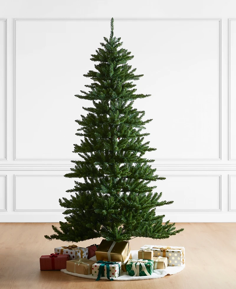 Glitzhome 7.5ft Pre Lit Green Slim Fir Christmas Tree with 400 Light Emitting Diode Lights, 9 Functional Warm White Multi color, remote controller