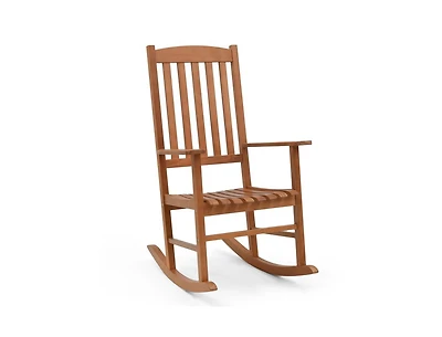 Slickblue Eucalyptus Wood Rocker Chair with Stable and Safe Rocking Base for Garden