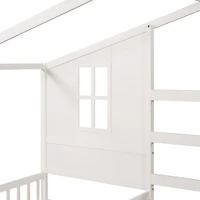Streamdale Twin Bed with L-Structure Fence, Espresso