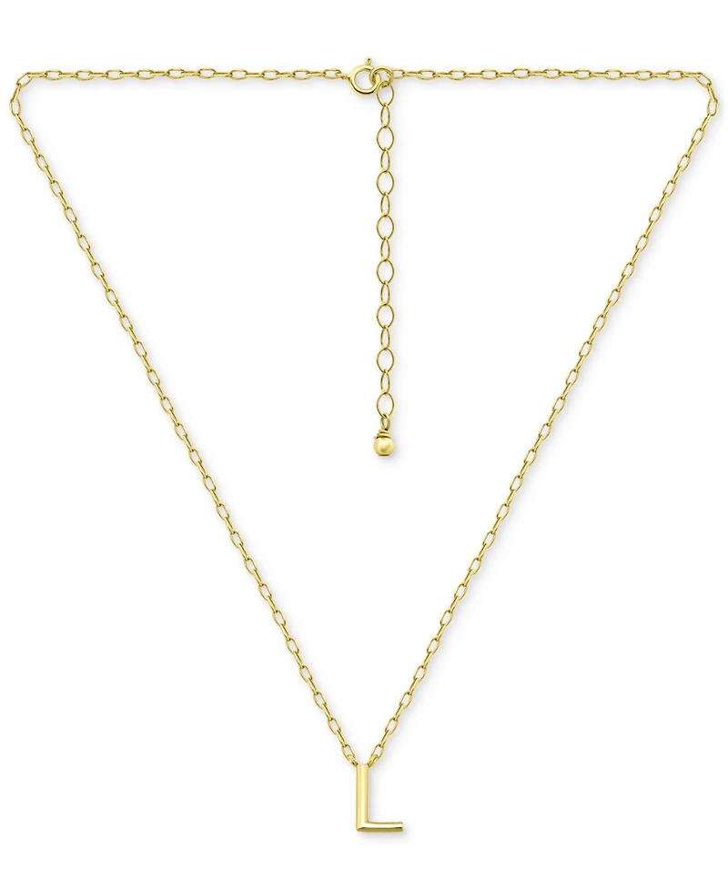 Giani Bernini Initial L Pendant Necklace in 18k Gold-Plated Sterling Silver, 16" + 2" extender, Created for Macy's