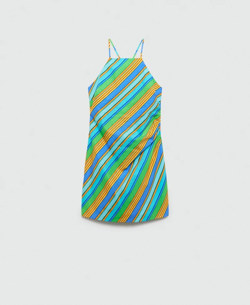 Mango Women's Striped Print Halter Dress