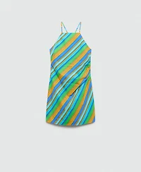 Mango Women's Striped Print Halter Dress