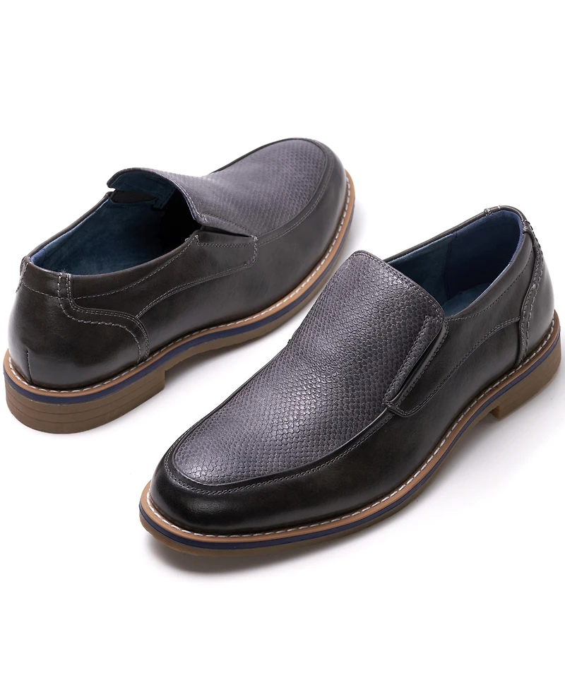 Alpine Swiss Carter Mens Slip On Loafers Snakeskin Dress Shoes Leather Lined