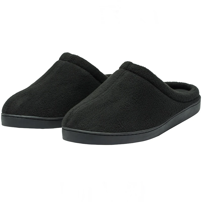 Alpine Swiss Mens Memory Foam Fleece Clog Slippers Wide Warm Slip On House Shoes