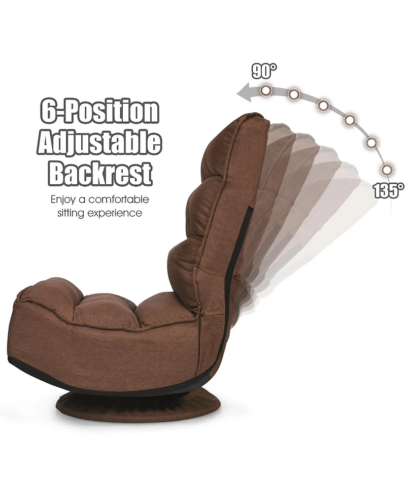 Gaming Chair Fabric 6-Position Folding Lazy Sofa 360 Degree