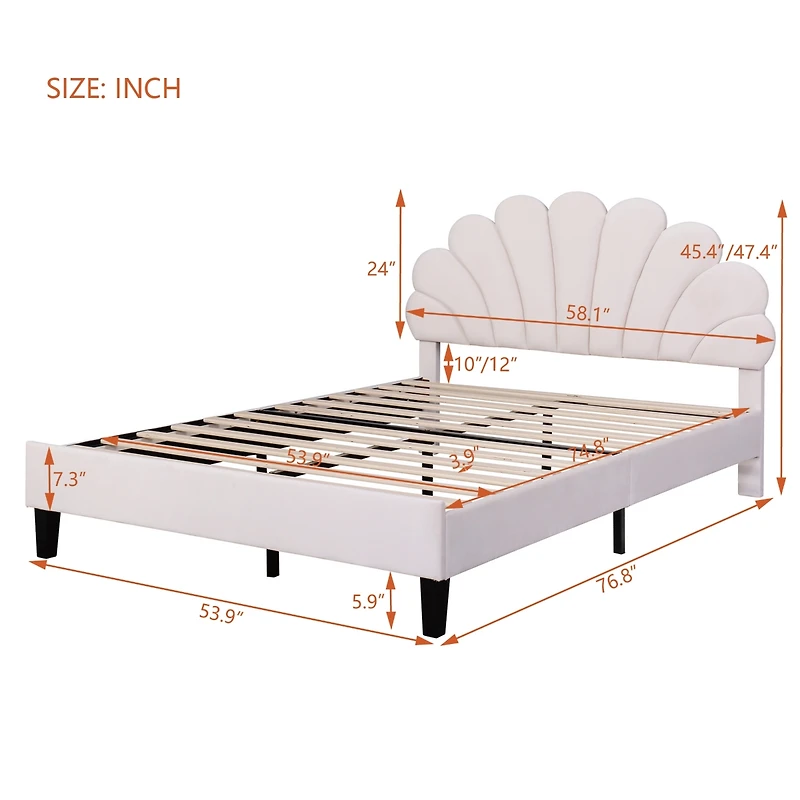 Streamdale Upholstered Platform Bed with Velvet Headboard