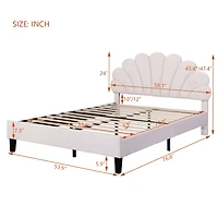 Streamdale Upholstered Platform Bed with Velvet Headboard