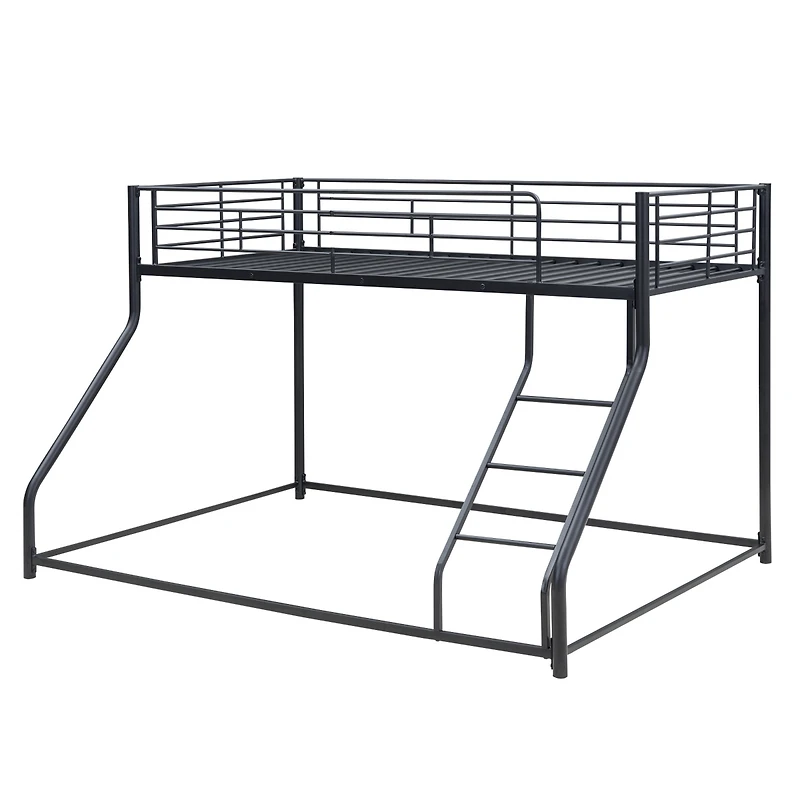 Simplie Fun Metal Floor Bunk Bed, Twin Xl Over Queen