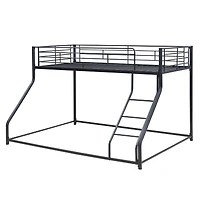 Simplie Fun Metal Floor Bunk Bed, Twin Xl Over Queen