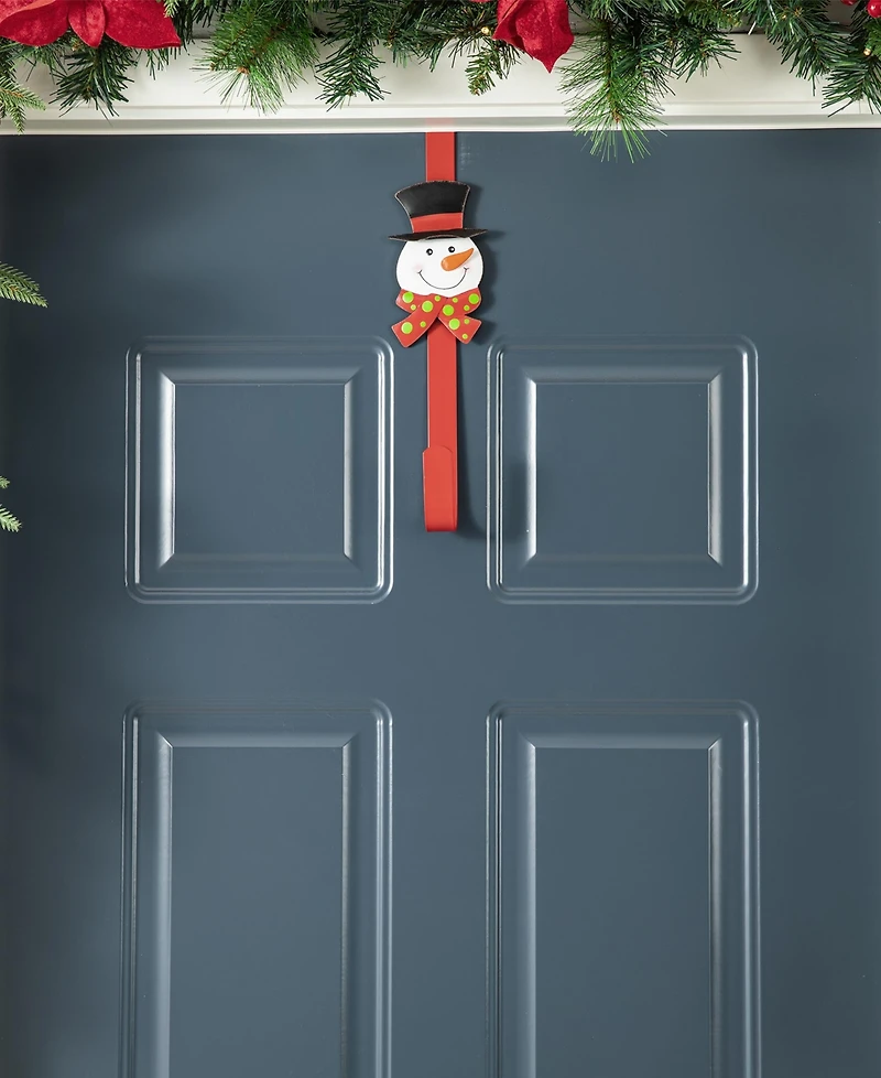 Glitzhome 14 H Set of 3 Christmas Metal Elf, Snowman Santa Wreath Hanger