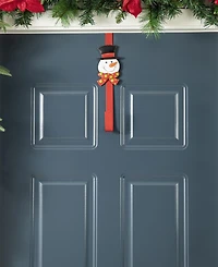 Glitzhome 14 H Set of 3 Christmas Metal Elf, Snowman Santa Wreath Hanger