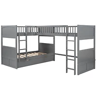 Streamdale Twin Size Bunk Bed With A Loft Bed Attached, With Two Drawers