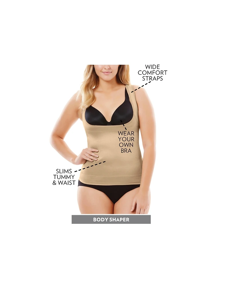 Secret Solutions Plus Power Shaper Firm Control Wear-Your-Own-Bra Tank