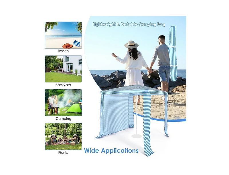 Slickblue 6.6 x Feet Foldable and Easy-Setup Beach Canopy With Carry Bag