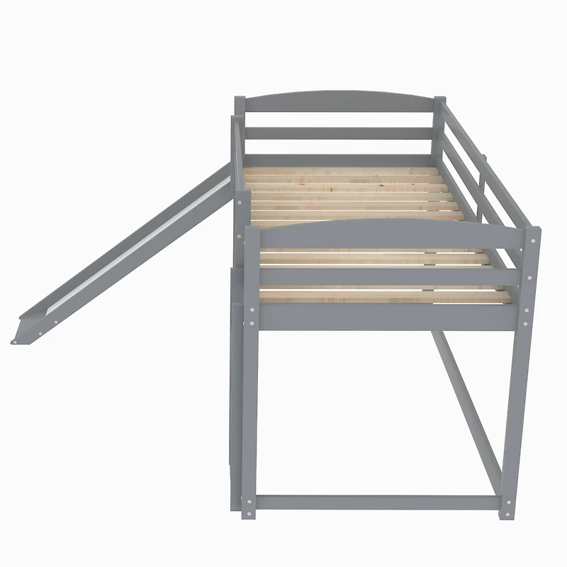 Streamdale Twin Over Bunk Bed With Convertible Slide And Ladder