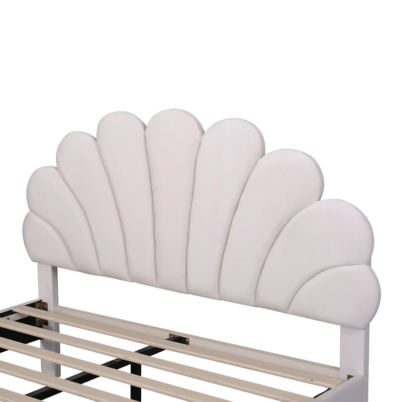 Streamdale Velvet Flower Platform Bed, Queen