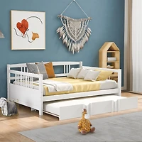Streamdale Full Daybed Wood Bed With Twin Trundle