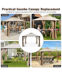 Slickblue 10 x 12 Feet Gazebo Replacement Top with Air Vent and Drainage Holes