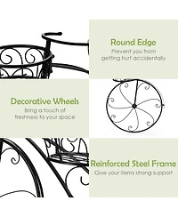 Slickblue Tricycle Plant Stand Flower Pot Cart Holder in Parisian Style