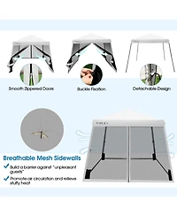 Slickblue 10 x 10 Feet Pop Up Canopy with with Mesh Sidewalls and Roller Bag
