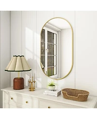 Homlux Oval Wall Mounted Mirror 22"x38" in Gold