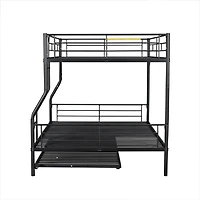 Streamdale Full Xl Over Queen Metal Bunk Bed With Trundle