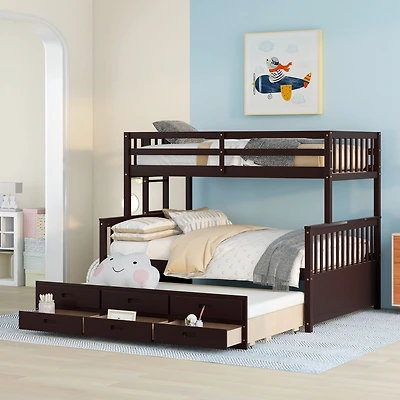 Streamdale Twin-Over-Full Bunk with Trundle & Drawers