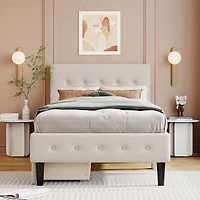 Streamdale Twin Upholstered Platform Bed With 2 Drawers