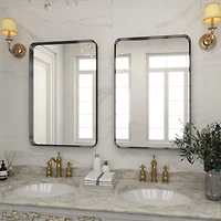 Homlux Rectangular Wall Mounted Mirror 22"x30" in Black