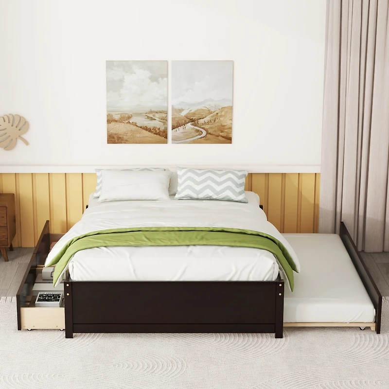 Streamdale Full Bed With Twin Trundle And Two Drawers