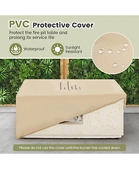 Slickblue 28 Inch 40000 Btu Square Propane Gas Fire Pit with Pvc Cover-White