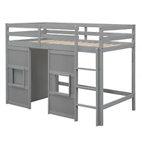 Streamdale Twin Loft Bed with Storage and Windows