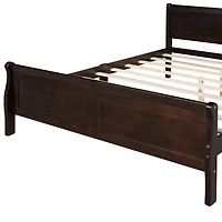 Streamdale Full Wood Platform Bed With Headboard And Wooden Slat Support