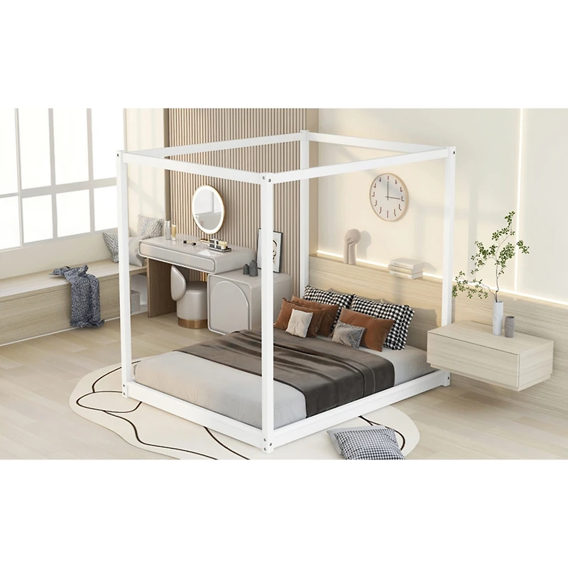 Streamdale Queen Size Canopy Platform Bed With Support Legs
