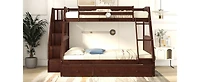 Streamdale Twin-Over-Full Bunk Bed With Drawers, Ladder And Storage Staircase
