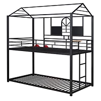 Streamdale Metal Bunk Bed with Slide and House
