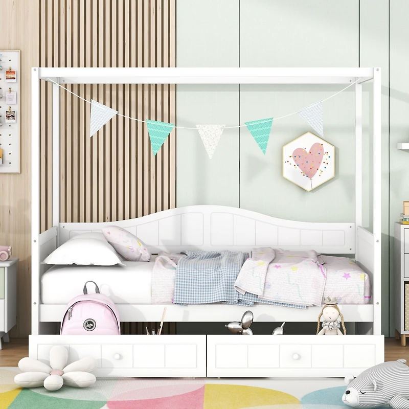 Streamdale Twin Size Canopy Day Bed With 2 Drawers