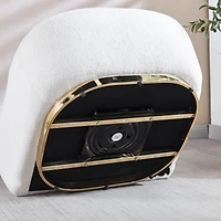 Simplie Fun Modern Velvet Swivel Accent Chair, Swivel Barrel Chair With Finish Stainless Steel Base