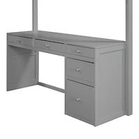 Streamdale Full Loft Bed With Ladder, Shelves, And Desk