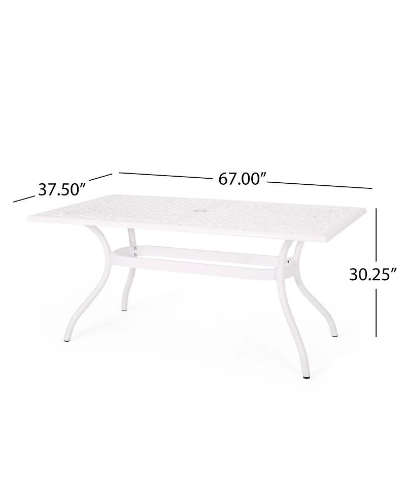 Streamdale Elegant Lattice Design Cast Aluminum Outdoor Dining Table