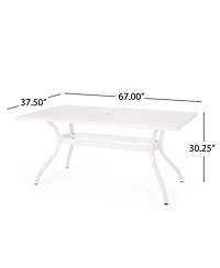 Streamdale Elegant Lattice Design Cast Aluminum Outdoor Dining Table