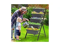 Slickblue 5-Tier Raised Garden Bed with Water Drainage for Flowers Vegetables